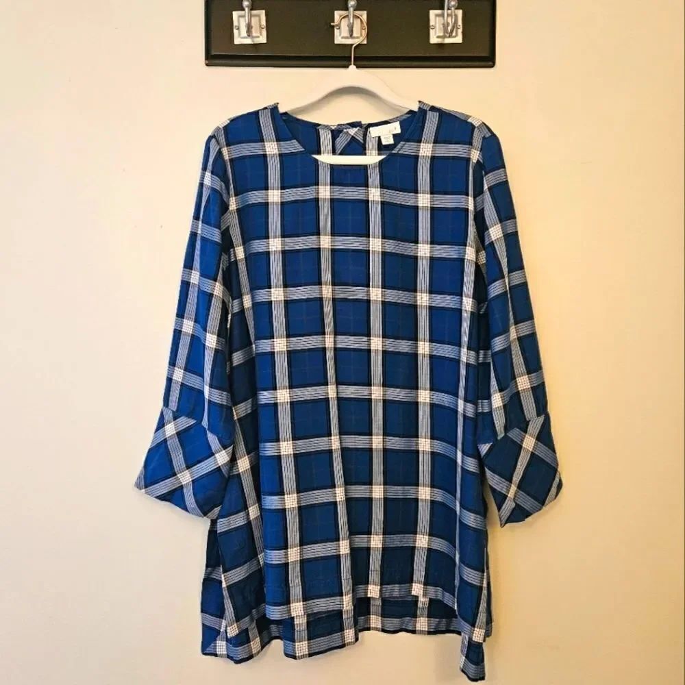 J. Jill Plaid Tunic Blouse